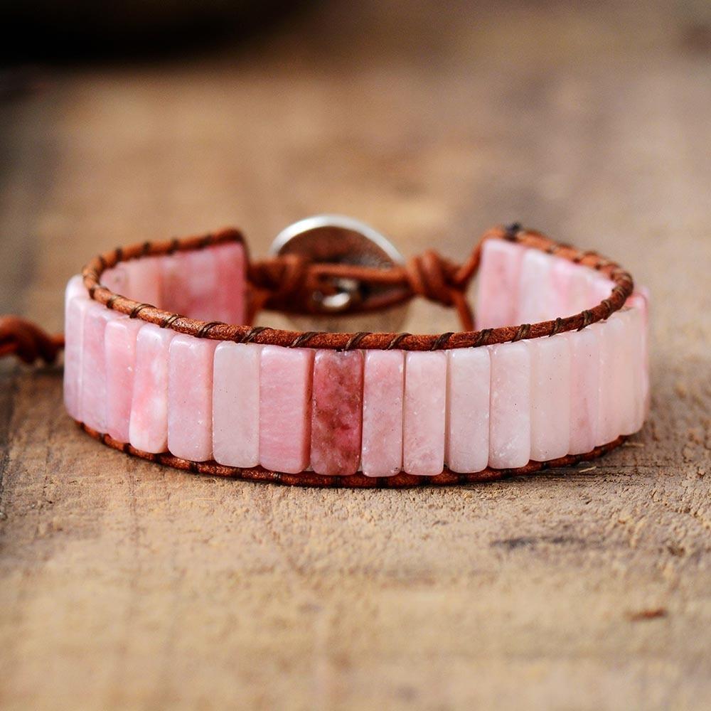 Rose quartz online wrap bracelet