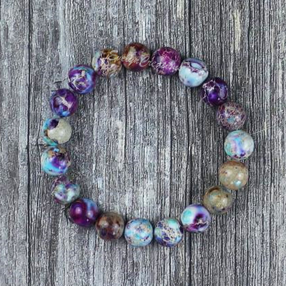 Inspiring discount Love Heart Healing Gemstone Galaxy Sea Sediment Balance Bracelet