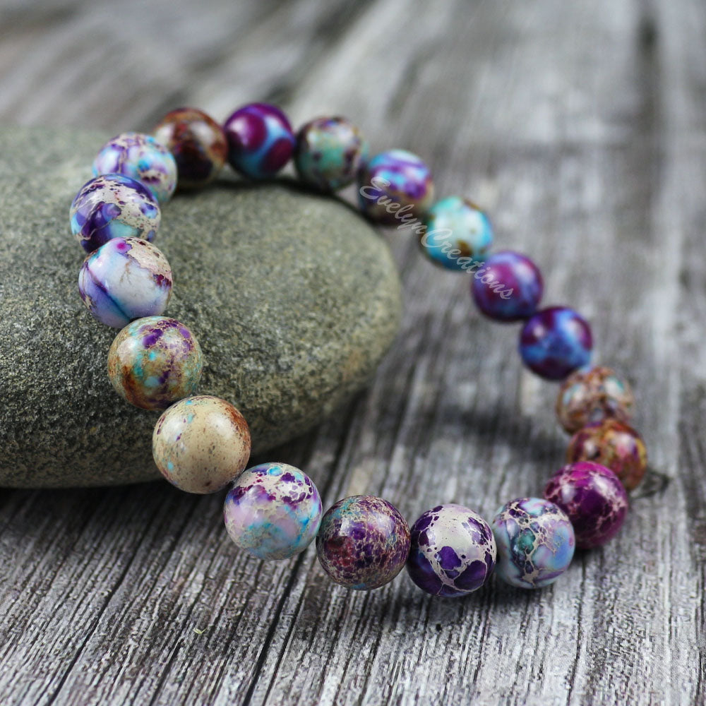 Deals Galaxy Sea Sediment Jasper Stone Bracelet-Self Confidence Heartbeat Bracelet